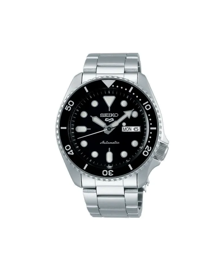 Seiko 5 Sport Watch Black Dial Steel Bracelet