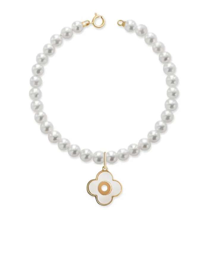 Coscia bijoux bracelet perle et pendentif fleur Le Lune LLBR12.4