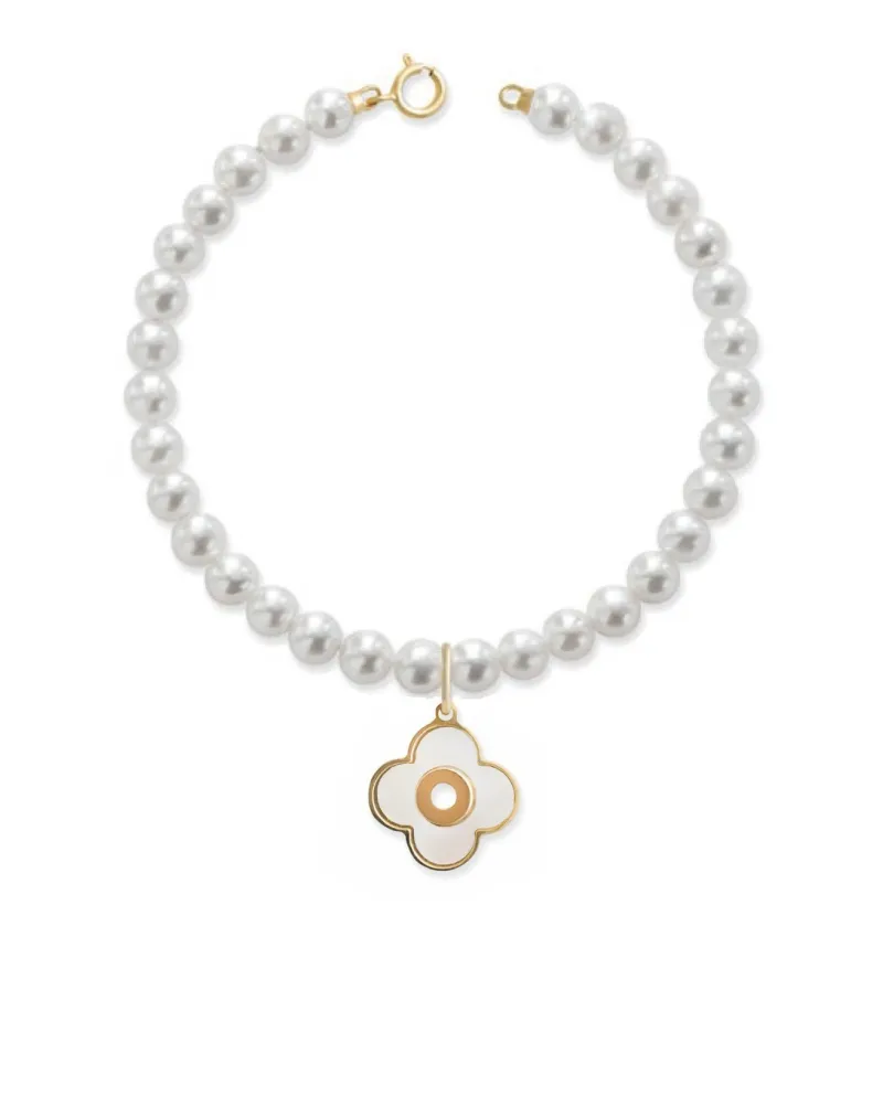Coscia gioielli bracciale di perle e pendente fiore Le Lune LLBR12.4