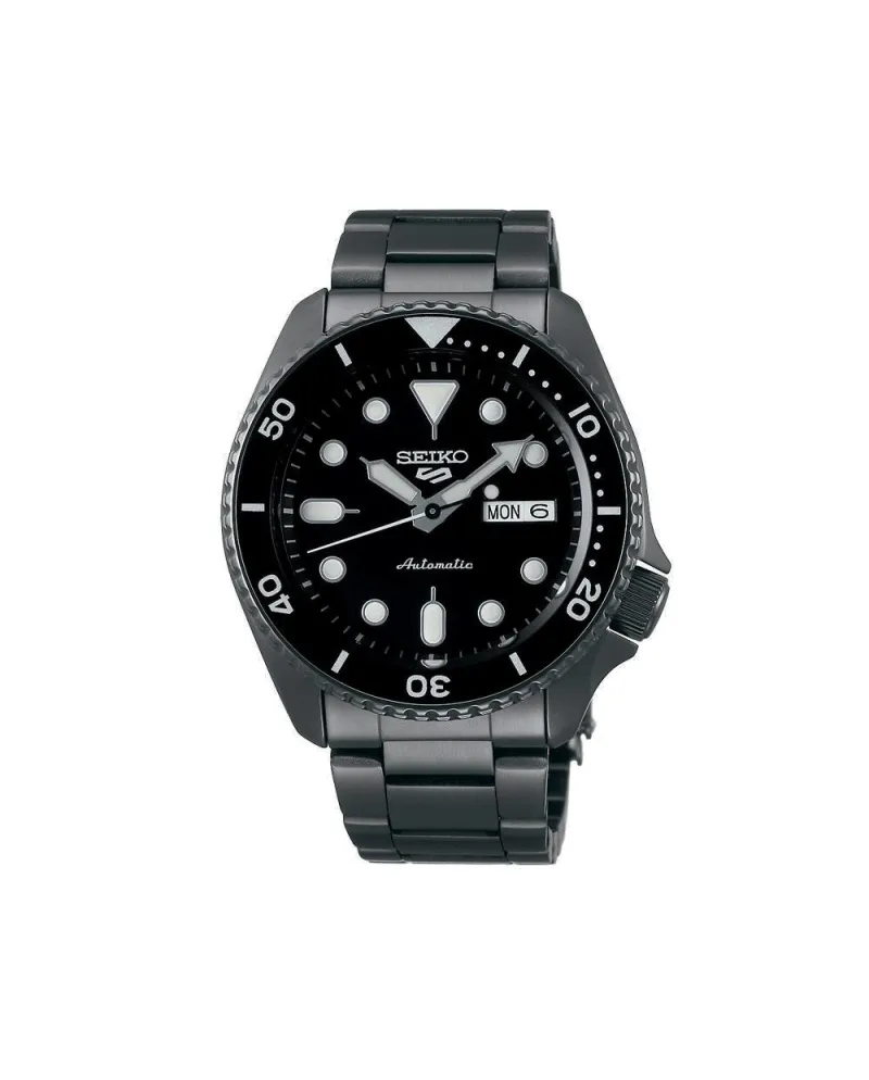 Montre Seiko 5 Sport Cadran Noir Bracelet Noir en Acier Montre Seiko 5 Sport Cadran Noir Bracelet Noir en Acier