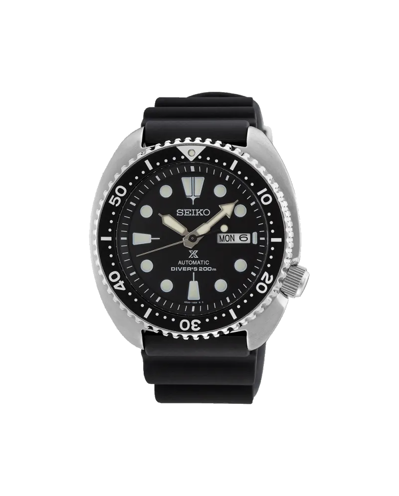 Seiko Prospex Diver's 200M Watch Black Dial Silicone Strap