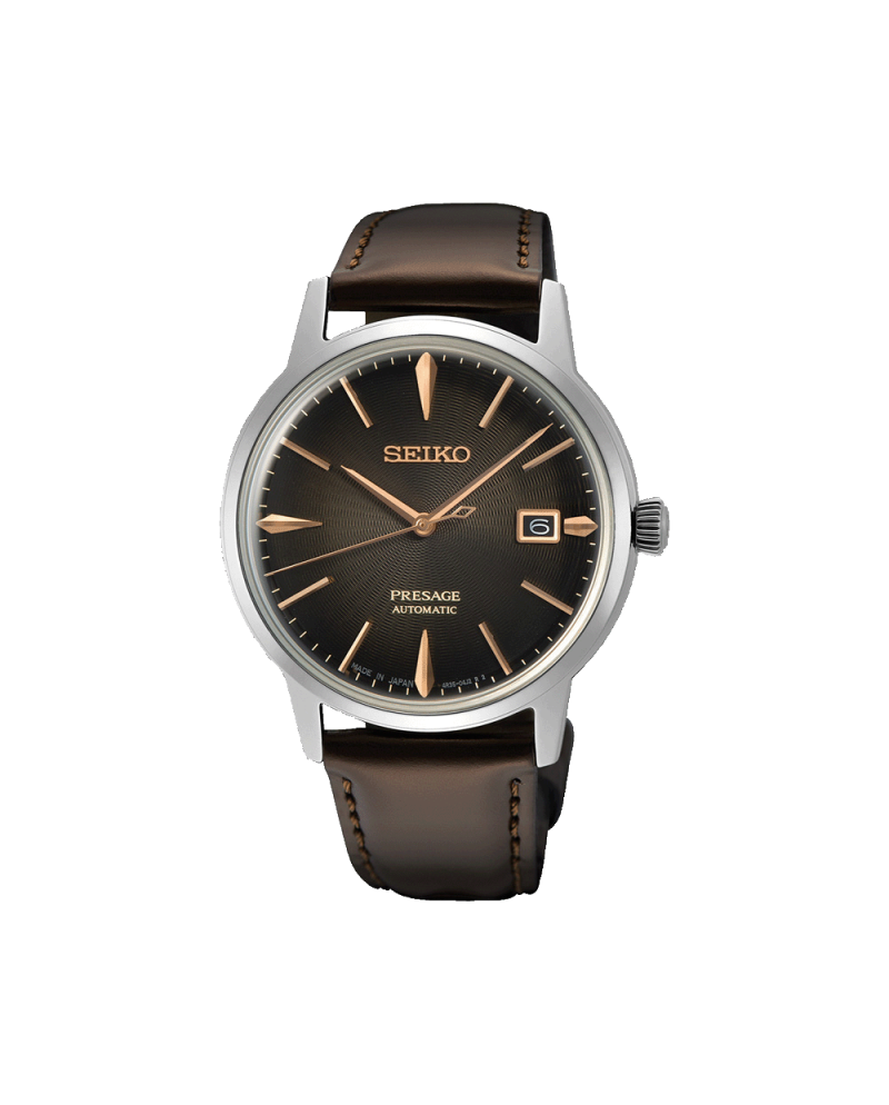 Seiko Presage Cocktail Watch Brown Dial with Leather Strap