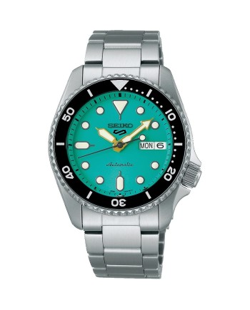 Seiko 5 Sport Watch Turquoise Dial Steel Bracelet