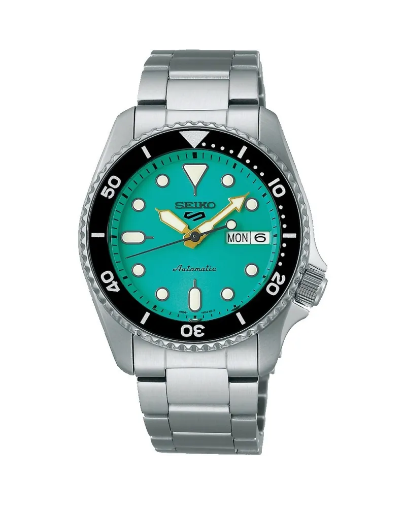 Orologio Seiko 5 Sports Quadrante Turchese Cinturino in Acciaio Orologio Seiko 5 Sports Quadrante Turchese Cinturino in Acciaio