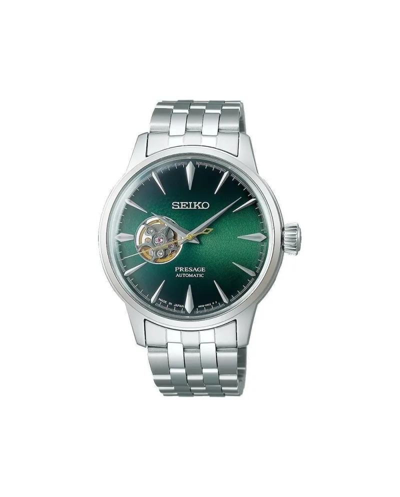 Montre Seiko Presage Cocktail à cœur ouvert, cadran vert avec bracelet en acier Montre Seiko Presage Cocktail à cœur ouvert, cadran vert avec bracelet en acier