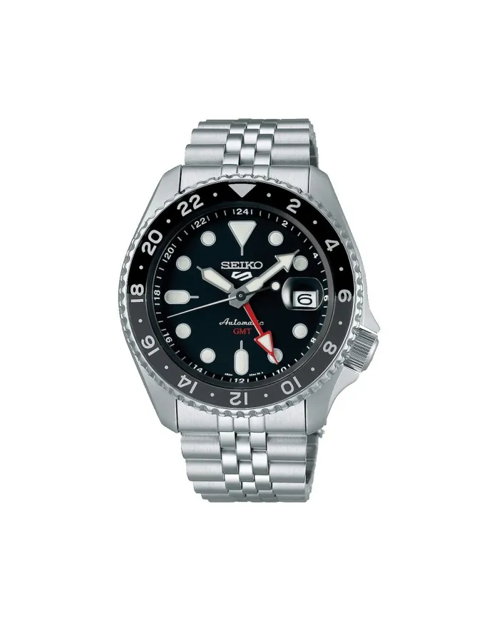 Seiko 5 Sport GMT Black Dial Stainless Steel Bracelet