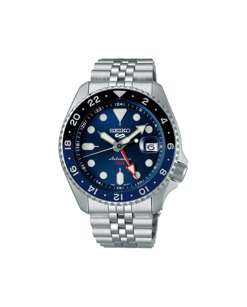 Orologio Seiko 5 Sports GMT Quadrante Blu Cinturino in Acciaio