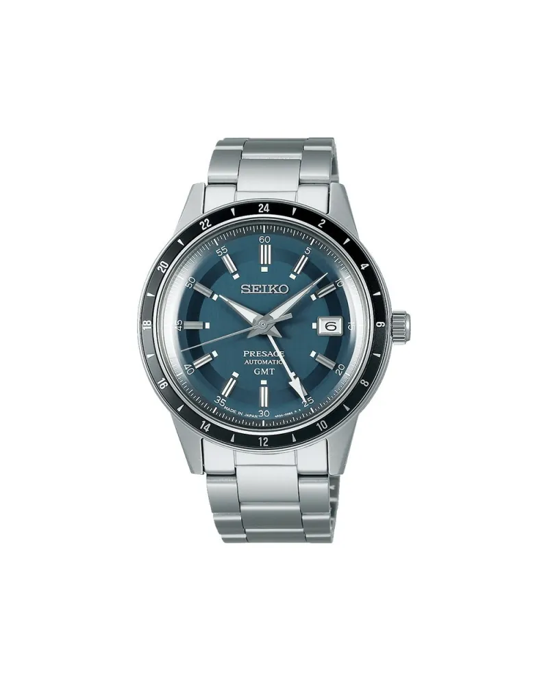 Orologio Seiko Presage Style 60's GMT Quadrante Blu con Cinturino Acciaio Orologio Seiko Presage Style 60's GMT Quadrante Blu con Cinturino Acciaio