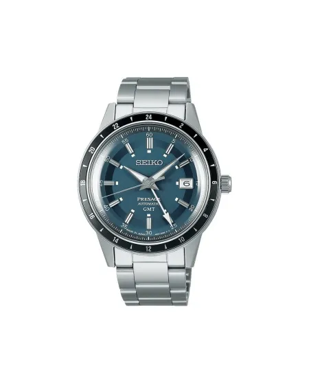 Montre Seiko Presage Style 60's GMT à cadran bleu avec bracelet en acier
