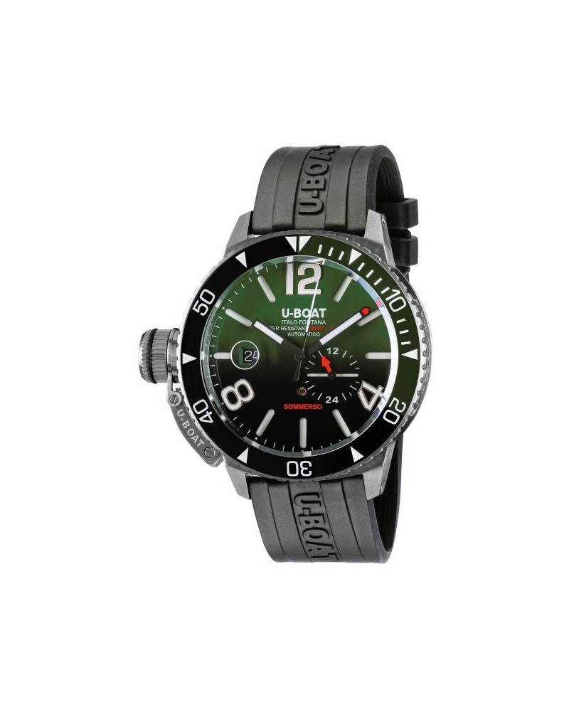 Orologio U-Boat Sommerso 46 mm Ceramic Green Cinturino in Gomma