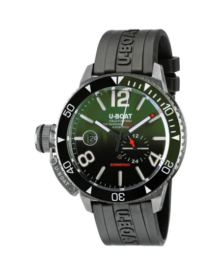 U-Boat Sommerso Watch 46 mm Ceramic Green Rubber Strap