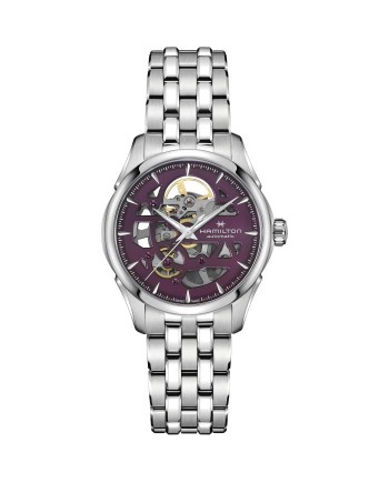 Orologio Hamilton Jazzmaster Skeleton Lady Auto Quadrante Viola