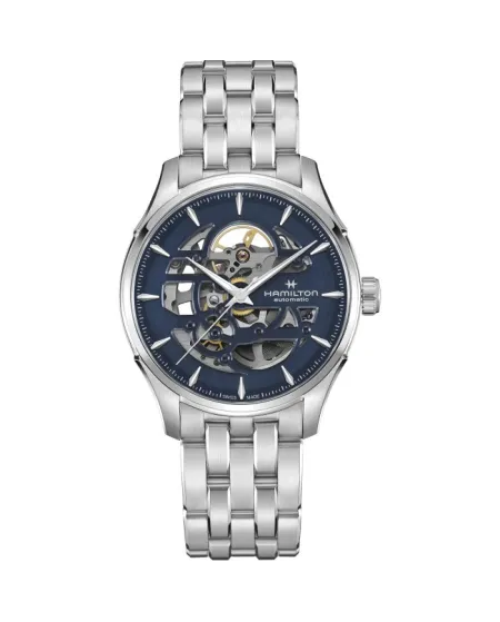 Orologio Hamilton Jazzmaster Skeleton Auto Quadrante Blu