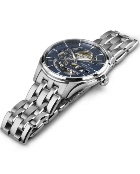 Montre Hamilton Jazzmaster Skeleton Auto à cadran bleu