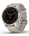 Montre intelligente Garmin Fēnix 7S Pro Sapphire Solar Bracelet en cuir ivoire