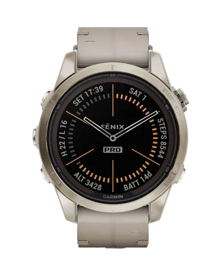 SmartWatch Garmin Fēnix 7S Pro Sapphire Solar Cinturino in Pelle Avorio