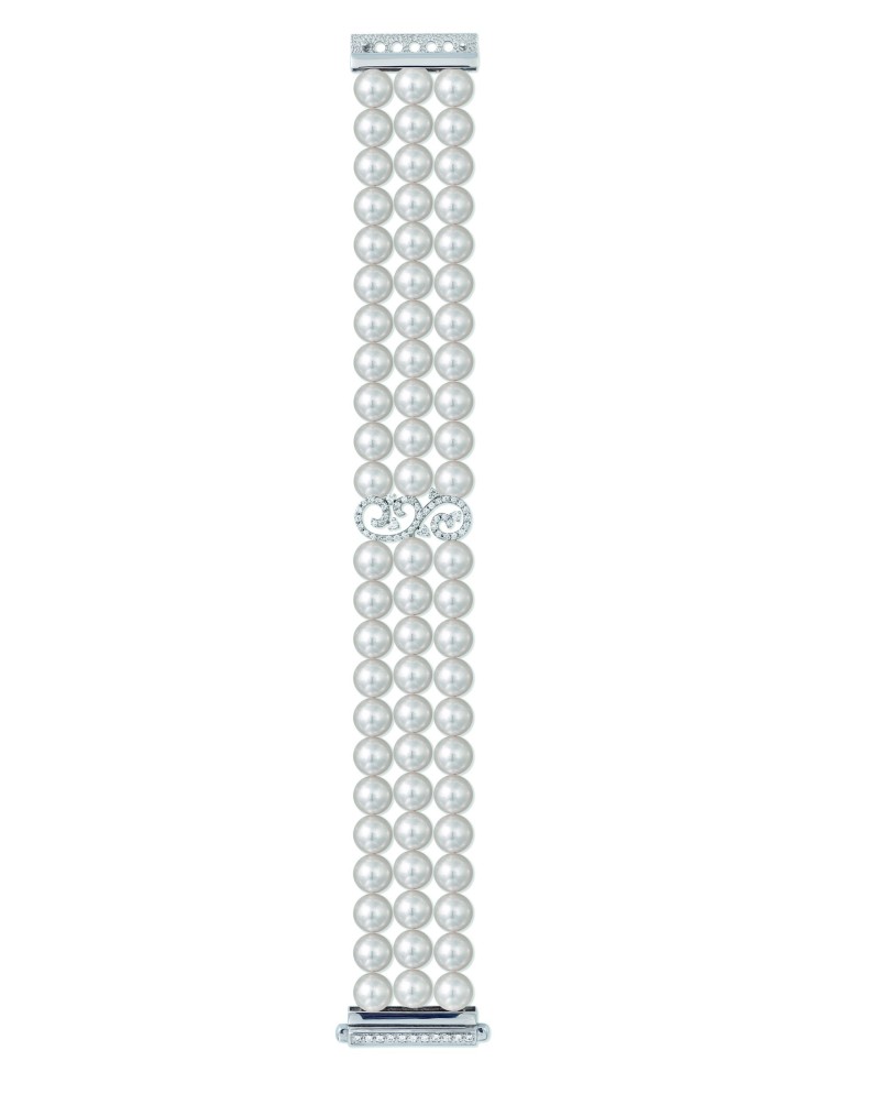 Bracelet Coscia Gioielli en or blanc, diamants et perles BRAK401
