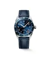 Orologio Longines Spirit Zulu Time 39 mm con Quadrante Blu e Cinturino in Pelle