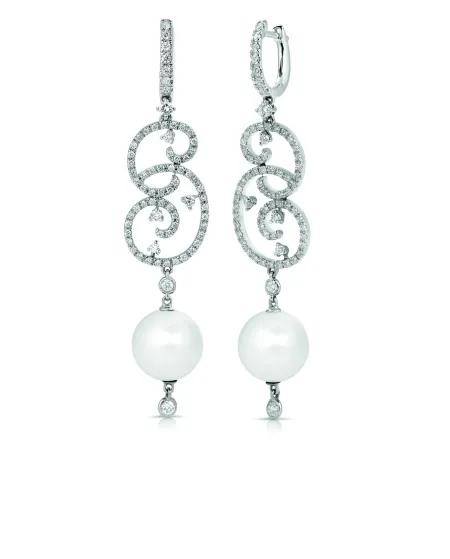 Coscia Gioielli Couture Diadema Orecchini con perle e diamanti EAFW473