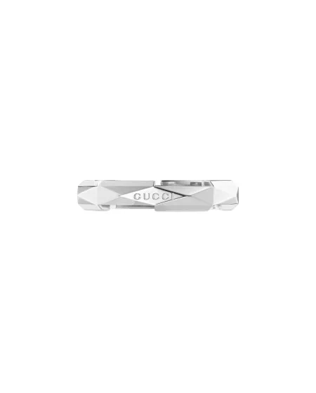 Bague Gucci Link to Love en or blanc avec clous de 4 mm