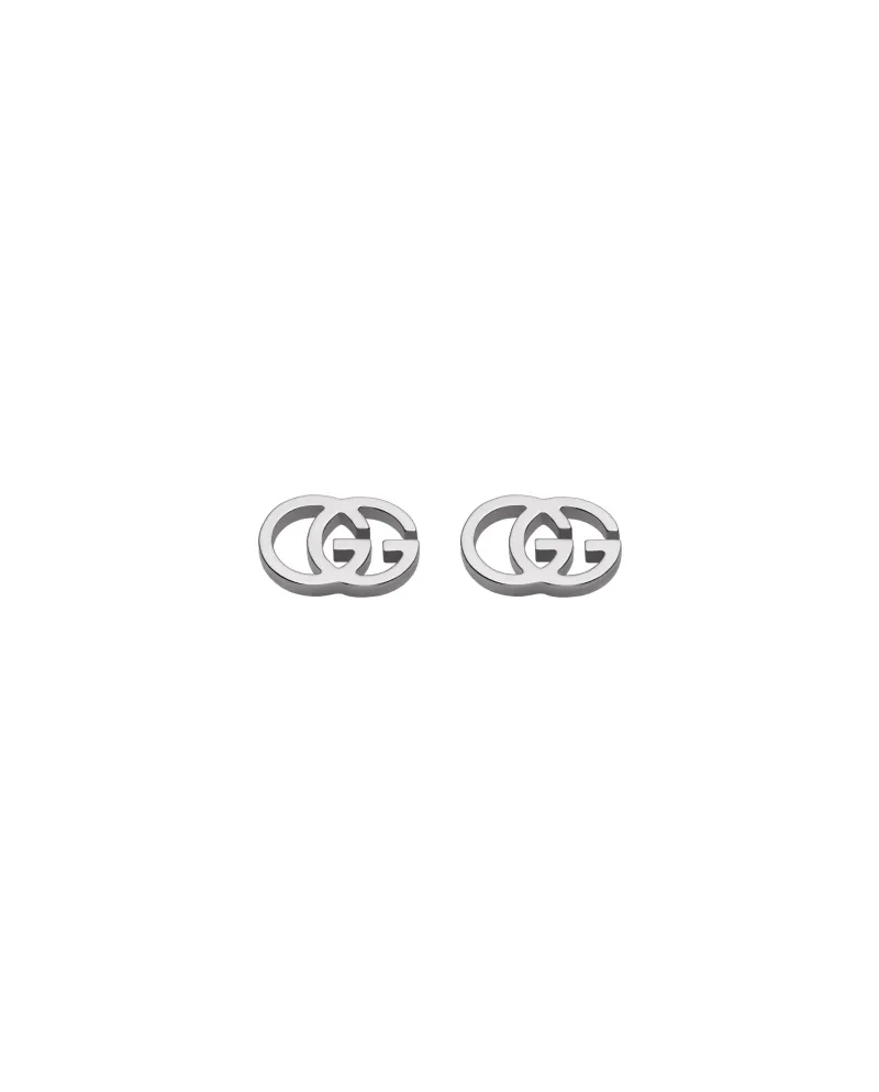 Gucci Orecchini a bottone Running G in oro bianco YBD094074001