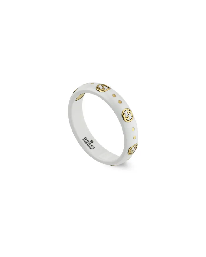 Gucci Icon Ring in White Corundum and Gold