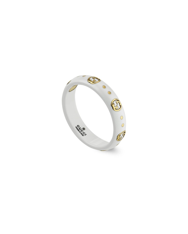 Gucci Icon Ring in White Corundum and Gold