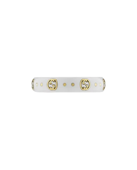 Bague Gucci Icon en corindon blanc et or