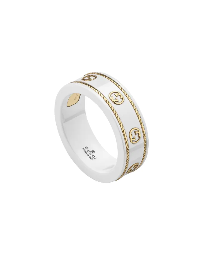 Bague Gucci Icon en zircon blanc et or
