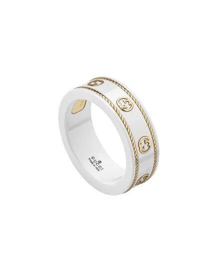 Anello Gucci Icon in Zirconia Bianca e Oro