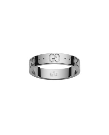 Gucci Icon Ring in White Gold with Double G