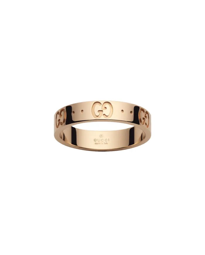 Bague Gucci Icon en or rose avec double G