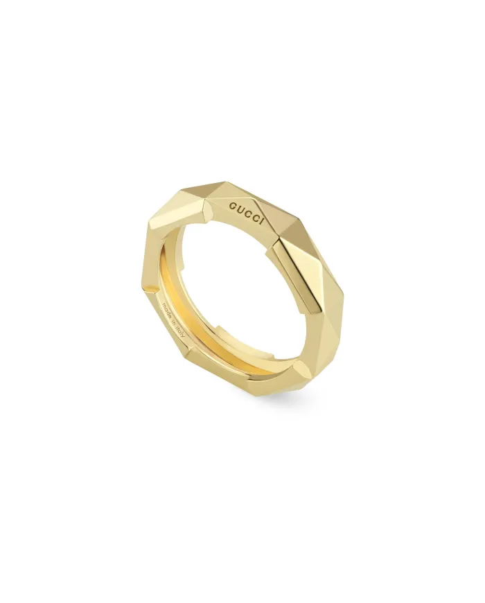 Bague Gucci Link to Love en or jaune avec clous de 5 mm
