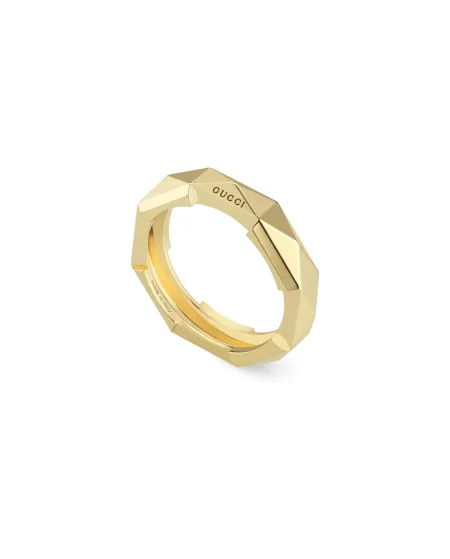Bague Gucci Link to Love en or jaune avec clous de 5 mm