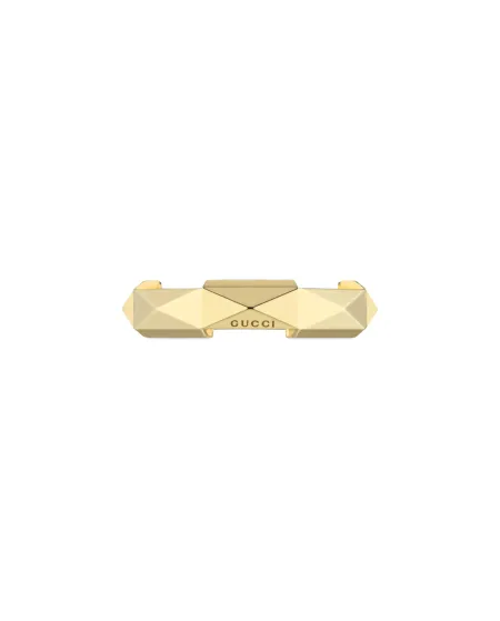 Anello Gucci Link to Love in Oro Giallo con Borchie 5 mm
