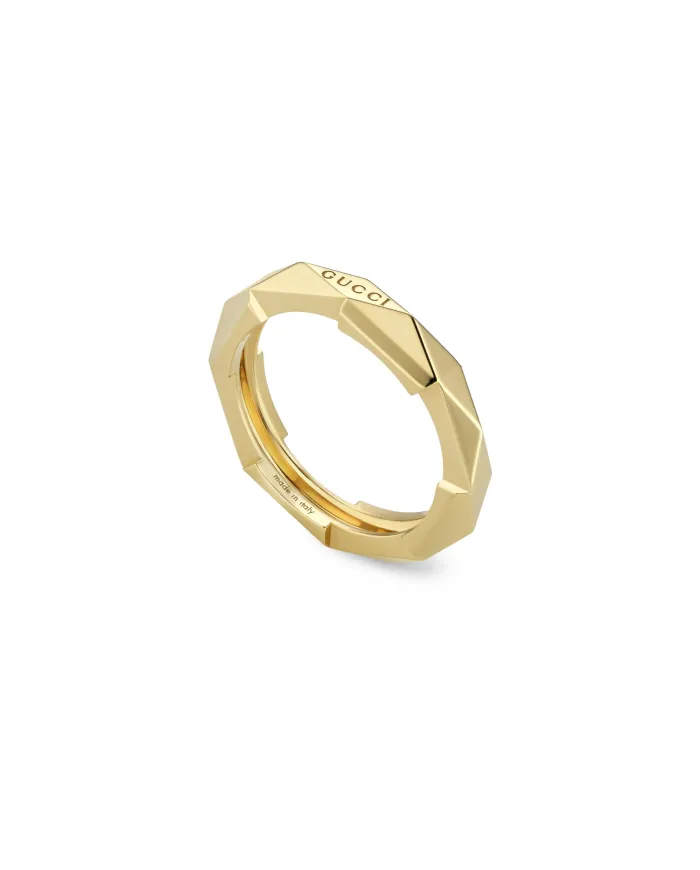 Bague Gucci Link to Love en or jaune avec clous de 4 mm
