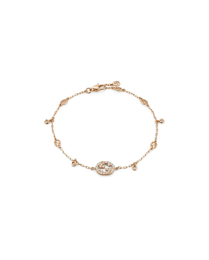 Bracciale Gucci Flora in Oro Rosa GG con Diamanti