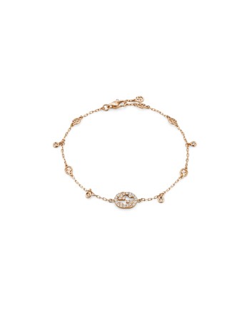 Bracelet Gucci Flora en or rose GG avec diamants