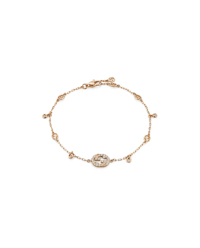 Bracelet Gucci Flora en or rose GG avec diamants