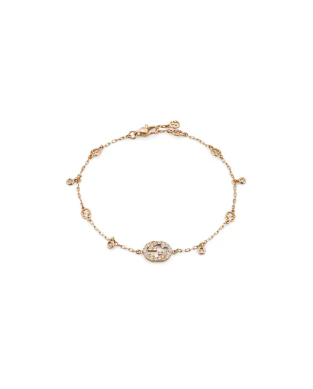 Bracelet Gucci Flora en or rose GG avec diamants