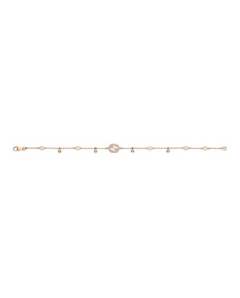 Gucci Flora Bracelet in Rose Gold GG with Diamonds