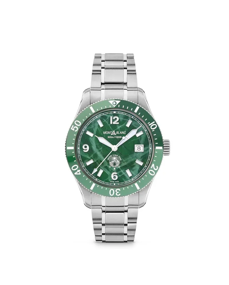 Montre Montblanc 1858 Ice Sea automatique avec date verte