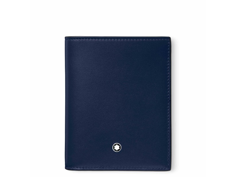 Montblanc Meisterstück 6-Compartment Wallet in Ink Blue Leather
