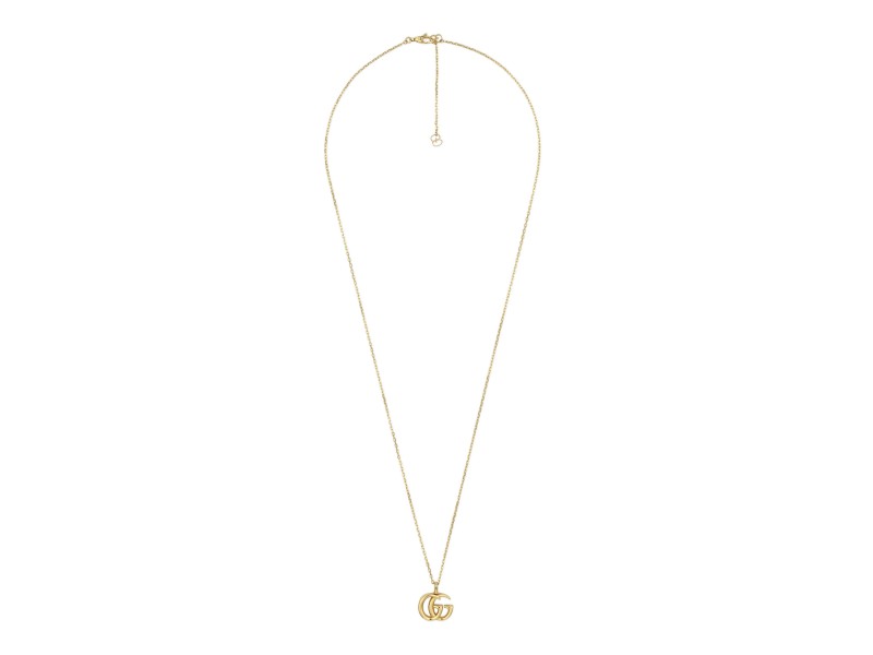 Gucci GG Running Necklace in Yellow Gold with Double G Pendant
