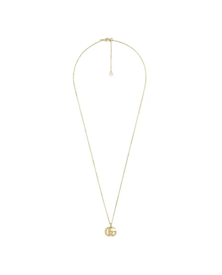 Gucci GG Running Necklace in Yellow Gold with Double G Pendant