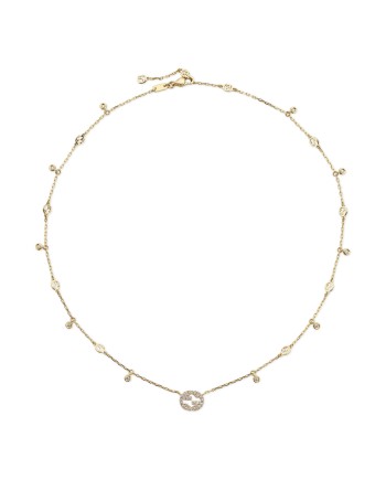 Gucci Interlocking Necklace in Yellow Gold with Diamonds