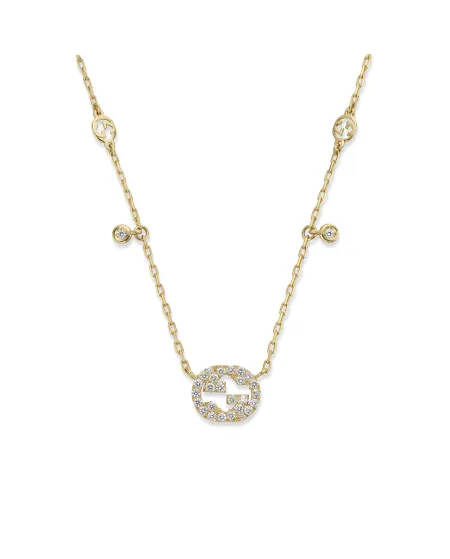 Collier entrelacé Gucci en or jaune avec diamants