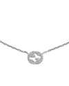 Gucci Interlocking Necklace in White Gold with Diamonds