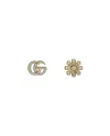 Gucci Flora Double G Earrings in Yellow Gold with Diamonds and Pearls