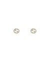 Gucci Interlocking Double G Earrings in Yellow Gold with Diamonds